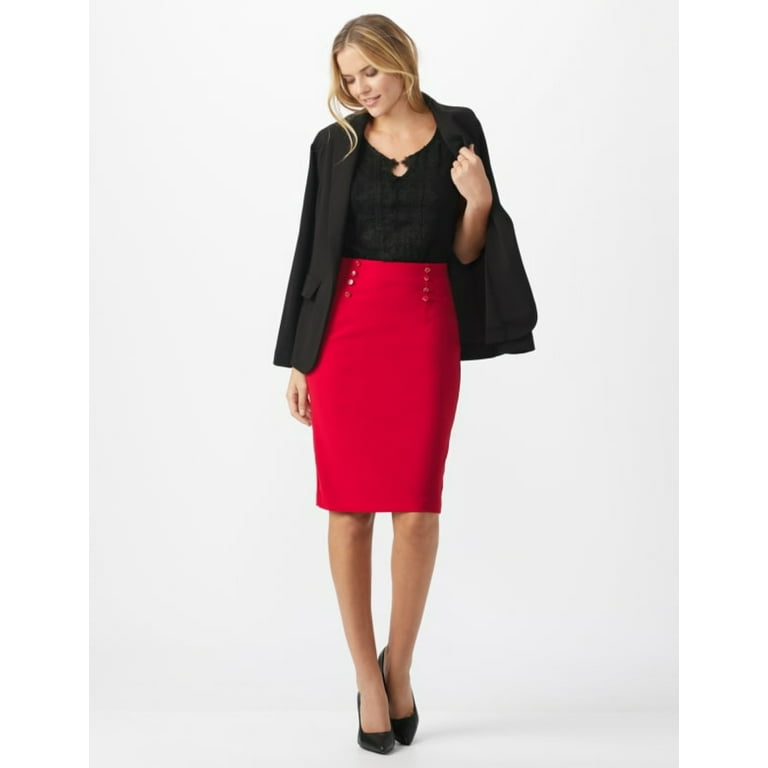DressBarn Women s Tummy Tuck Perfect Fit Pencil Skirt with Enamel