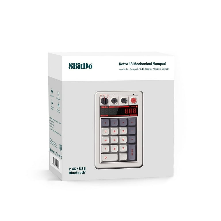 8BitDo Retro 18 Wireless Mechanical Number Keypad and Calculator