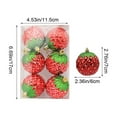 thumbnail image 3 of JeashCHAT 6 Pcs Christmas Strawberry Ornaments Fruit Hanging Pendant Shatterproof Strawberry Shaped Christmas Ball Ornaments Set Christmas Tree Decorations, 2.36", 3 of 6
