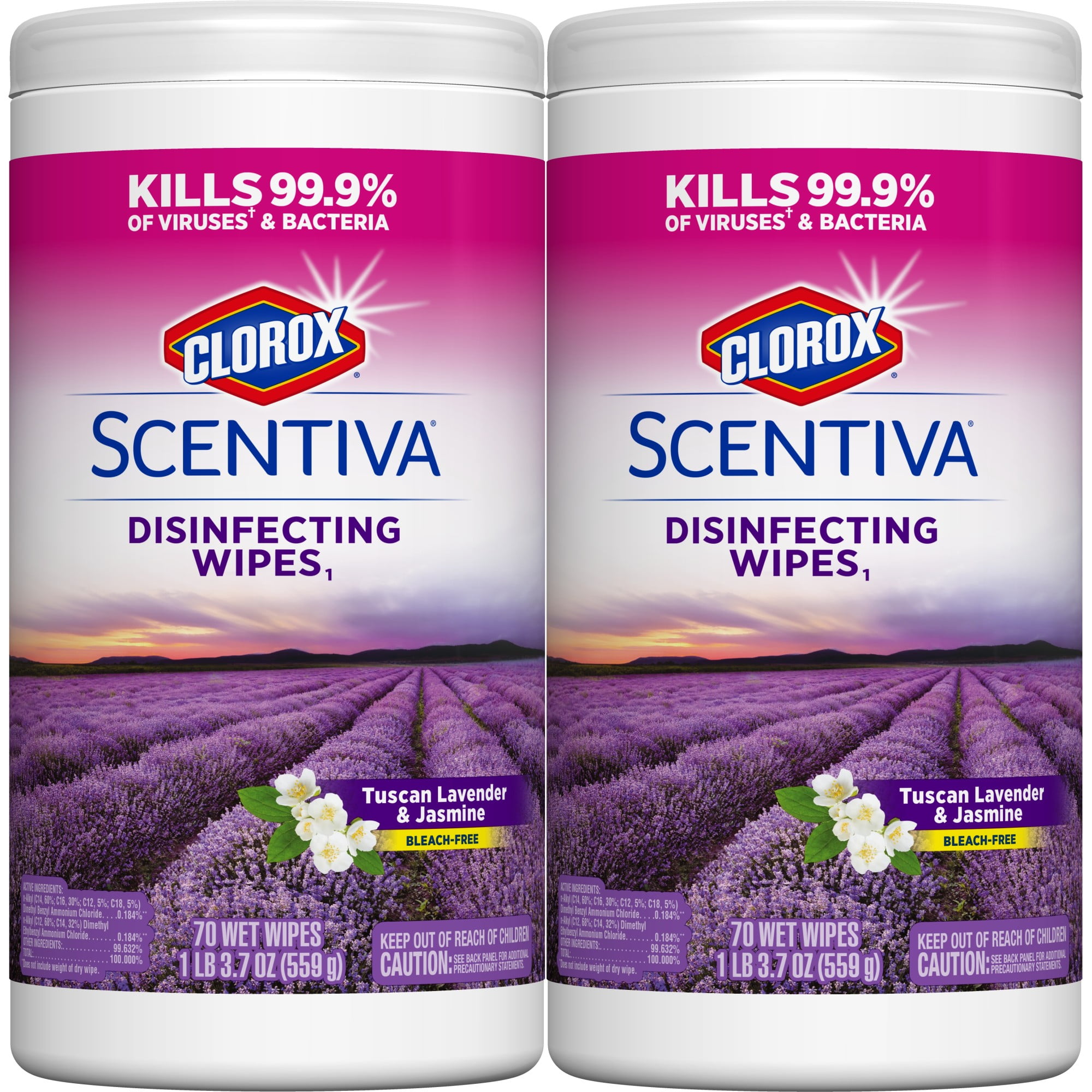 Clorox Scentiva Wipes, Bleach Free Cleaning Wipes Tuscan Lavender