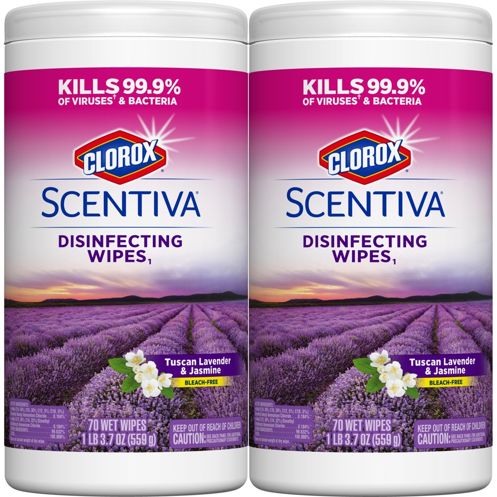 Clorox Scentiva Wipes, Bleach Free Cleaning Wipes Tuscan Lavender