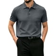 thumbnail image 2 of LTTVQM Breeze Capri Shirt for Men Breathable Beer Belly Short Sleeve Polo Shirts Wear Collared Textured Shirts Quick Dry Golf Casual Dark Gray XL, 2 of 6