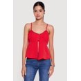 thumbnail image 2 of Women's Pleated Crochet Trim Split Front Cami, 2 of 4