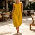 thumbnail image 6 of Bxsruta Womens Casual Dress Sleeveless Midi Sundress Loose Summer Beach Dresses with Pockets, 6 of 8