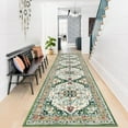 thumbnail image 4 of MJIAexp 2'x8' Boho Kitchen Runner Rug Indoor Machine Washable Hallway Runner Rug Non-Slip Entryway Runner Laundry Rug Throw Carpet for Living Room Bedroom Dining Room Hallway Kitchen Vintage Green, 4 of 9
