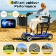 thumbnail image 3 of COOLHUT Ultra Lightweight 4 Wheel Mobility Scooter for Seniors (only 50lbs), 25+ Miles Travel Dual Battery Mobility Scooters, Aluminum Electric Folding Wheelchair Device, Blue, 3 of 11