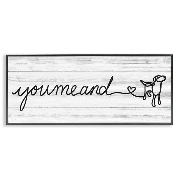 Stupell Industries Country You Me & Dog Typography Painting Black Framed Art Print Wall Art, 24 x 10