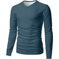 thumbnail image 3 of Felirenzacia Men's V Neck Sweatshirt, Casual Lightweight Cotton Long Sleeve Pullover Shirt Top,Navy,M, 3 of 6
