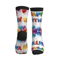 thumbnail image 2 of Women's Men's Happy Birthday Colorful Novelty Pattern Crew Athletic Socks, 2 of 7
