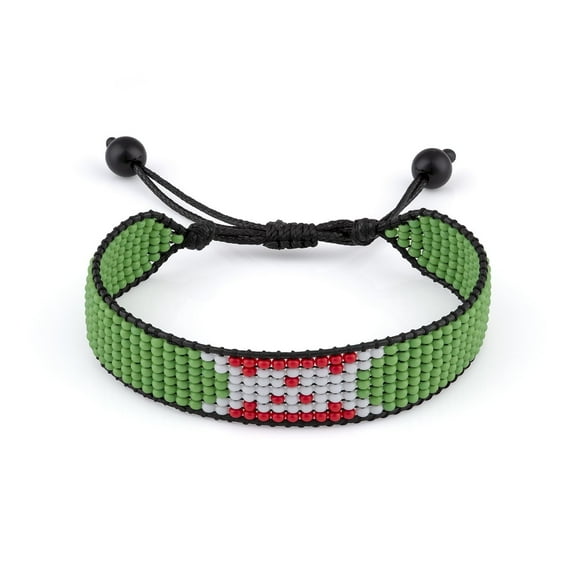 Burundi Flag Bracelet: Handmade, Adjustable Beaded String, Boho Jewelry, Unisex Patriotic Gift