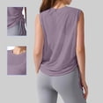 thumbnail image 3 of Woman's Ultra-Light Sheer Slub Workout Tank Top, Drawstring Side Ruched Breathable for Gym Athletic Yoga Layering Tops, 3 of 8