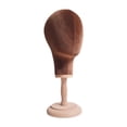 thumbnail image 1 of Cabeza de maniquí, soporte de exhibición de postizos, mesa portátil, base de madera multiusos para salón, barbería, formación de peluqueros, hogar. marrón, 1 of 9