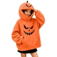 thumbnail image 2 of Ichuanyi Halloween Hoodies Kids Oversized Pumpkin Sweatshirts Tops with Pockets Cute Spooky Pumpkin Ghost Pullover Tops,Halloween Fall Long Sleeve Tops, 2 of 8