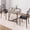 grey, variant on Round Dining Table Set for 2, Space Saving 2-Person Kitchen Table with 2 Upholstered Chairs, Modern Small Apartment Dining Set, Sturdy Steel Frame Compact Table for Small Spaces and Dining Room