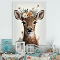 thumbnail image 2 of Designart Cute Baby Deer With Floral Crown II Canvas Wall Art, 2 of 5