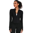 thumbnail image 6 of NELEUS Womens Athletic Jackets Zip Up Yoga Workout Jacket Short Coat Slim Fit With 2 Inner Pockets,Black,US Size L, 6 of 9