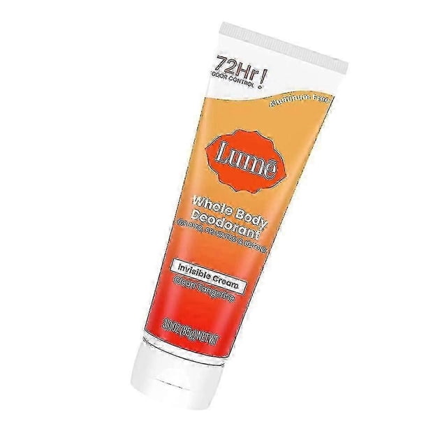 Lume Whole Body Deodorant Cream Clean Tangerine Skin Safe 72hr Odor Control 3oz