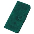 thumbnail image 6 of Embossed Wallet Case For Samsung Galaxy S21 FE , Retro PU Leather Butterfly Rose Pattern Card Slots Cash Pocket Flip Stand Magnetic Closure Protective Cover For Samsung Galaxy S21 FE,Green, 6 of 11