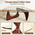 thumbnail image 5 of Cottinch Glass Coffee Table for Living Room, Morden Coffee Table with Glass Top and Wood Base 35" x 24.8" x16.1", Dark Walnut, 5 of 10