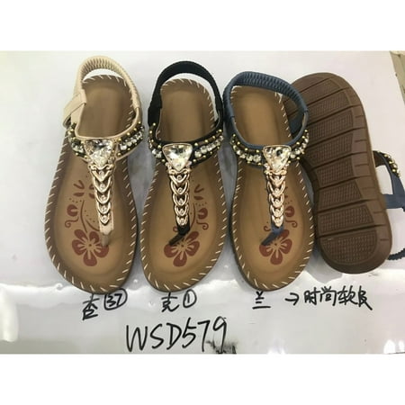 

Women s Flip Flops Comfortable Flats Sandals for Women Summer Elastic Ankle Strap Shoes