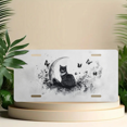 thumbnail image 6 of 1 Pcs 2D Flat License Plate Covers & Frames, Black Cat by the Crescent For Decorative Front, Waterproof For Decoration Aluminum License Plate Covers & Frames Cover For Men Women, 12" X 6", 6 of 7