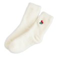 thumbnail image 2 of Women Christmas Fuzzy Embroidered Crew Socks, Soft Fluffy Warm Holiday Sleeping Socks, Cozy Thermal Indoor Socks, Festive Gift Socks for Ladies D, 2 of 5