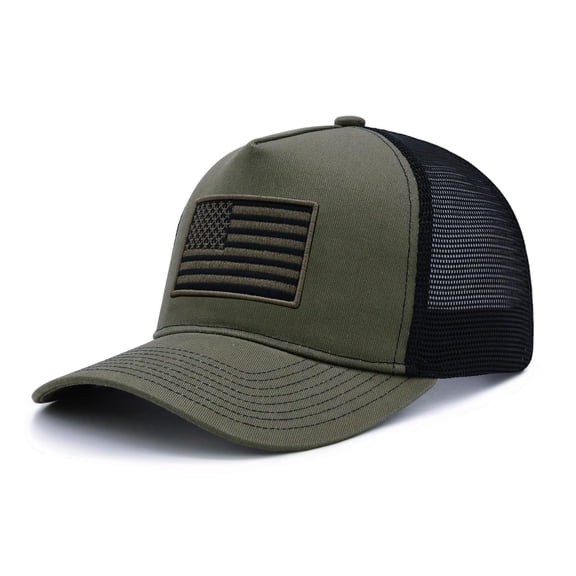 Waldeal American Flag Trucker Hat for Men Women, Adjustable Snapback Mesh USA Flag Baseball Cap