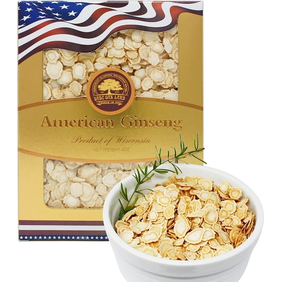 American Ginseng Slices from Wisconsin (Sliced Ginseng Root Wisconsin Grown!Most People Use It to Make Ginseng Tea! Good for Health! (American Ginseng Slices (Small Round), 1 Box of 4 Ounces)