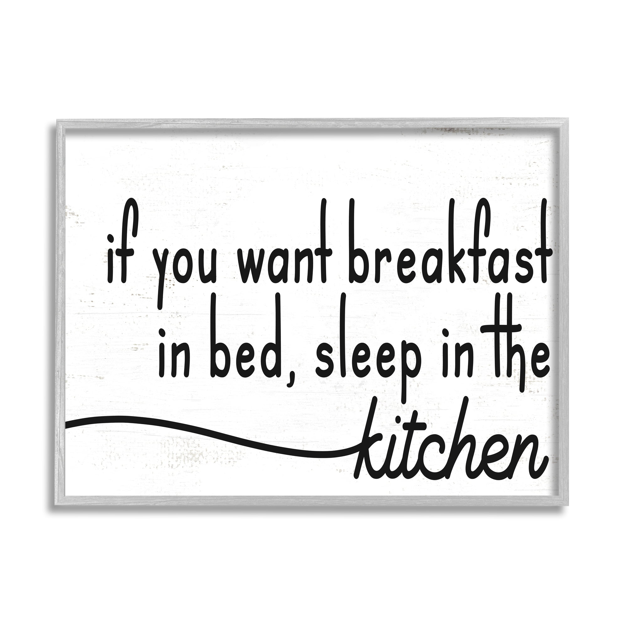Stupell Industries Breakfast in Bed Sleep in Kitchen Funny Phrase, 30 x 24, Design by Daphne Polselli