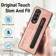 thumbnail image 4 of Dteck for Galaxy Z Fold 4 Wallet Case with S Pen Holder & Card Holder for Women Men Durable Leather Flip Folio Kickstand Phone Cover Case, Pink, 4 of 7