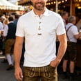 thumbnail image 2 of VeFlora Men's Oktoberfest Outfits, Short Sleeve Button Down Oktoberfest Shirts for Men, October Festival Dress Shirt, Casual Top for Oktoberfest, Party and Daily Wear(White/S), 2 of 5