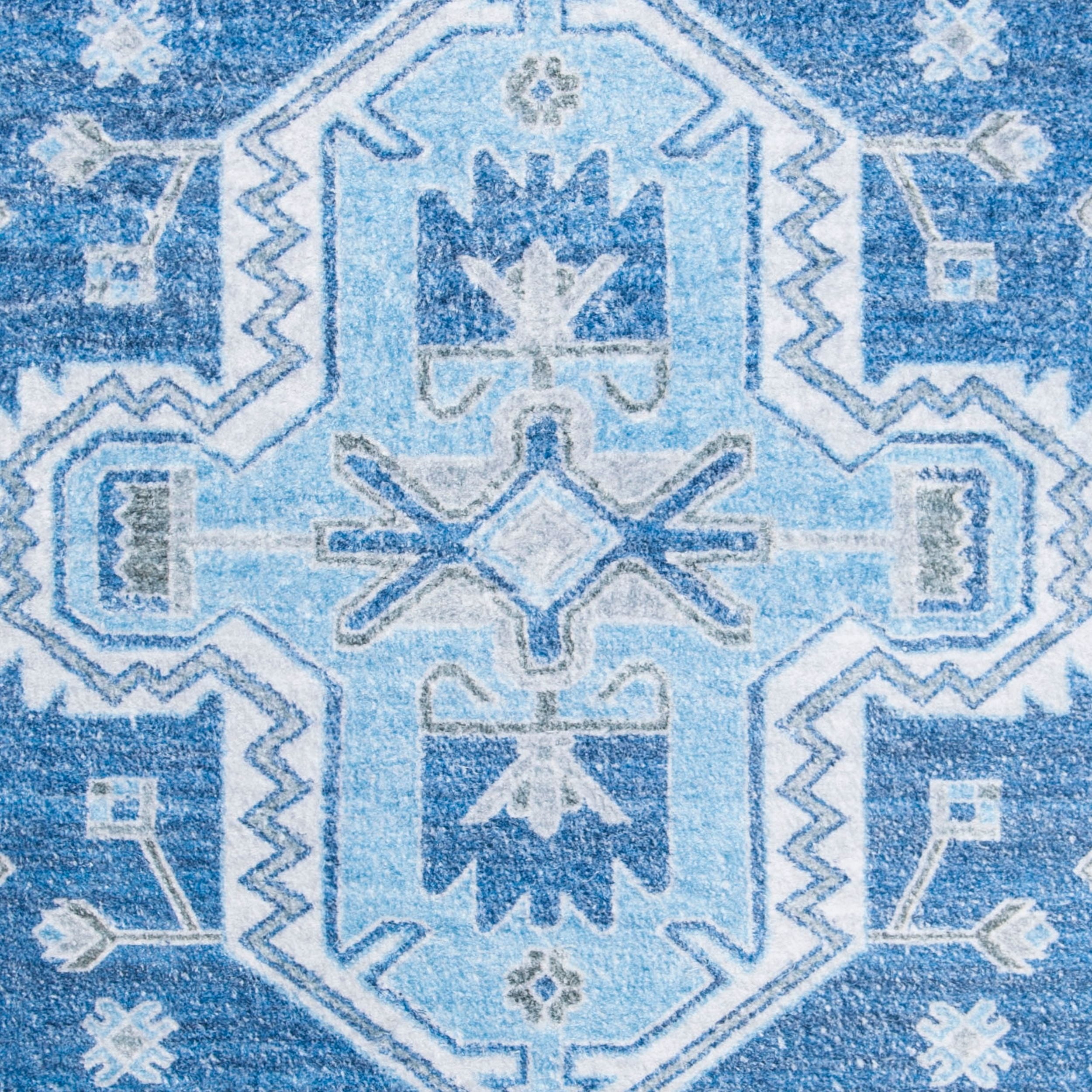 SAFAVIEH Saffron Magdalena Bordered Oriental Area Rug, Blue/Ivory, 5' x 8'