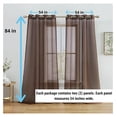 thumbnail image 2 of saney 2 Piece Semi Sheer Voile Window Drapery Curtain Grommet Panels for Bedroom & Living Room (54" W x 84" L, Chocolate Brown), 2 of 9