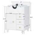 thumbnail image 4 of BarberPub Bathroom Vanities Storage with Shampoo Bowl, Hair Salon Wash Sink Shampoo Station, All White, 4 of 10