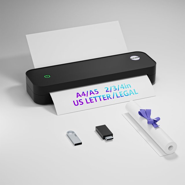 Impresora portátil YUEBBB inalámbrica sin tinta de papel térmico A4 y A5