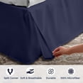 thumbnail image 3 of SGI bedding 17 inch Drop Bed Skirt California King Size Platform Style, Classic Tailored Look, Elegant Pleated Style Dust Ruffle, Split Corners, Wrinkle Resistant Microfiber - Navy Blue, 3 of 8