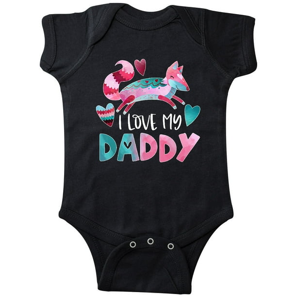 Inktastic I Love My Daddy Pink And Blue Fox With Hearts Gift Baby Boy Or Baby Girl Bodysuit Walmart Com