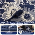 thumbnail image 3 of Findosom Runner Rug for Hallway 2x6 ft,Non-slip Machine Washable Runners Flower Floor Mats Low Pile Carpet Rug Runner with Rubber Backing for Entryway Doormat Bathroom Kitchen Laundry Room,Blue, 3 of 7
