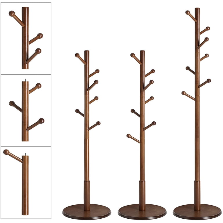 Solid Wood Freestanding Coat Rack with 8 Hooks photo 8