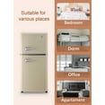 thumbnail image 6 of 3.5 Cu.Ft Compact Refrigerator Mini Fridge with Freezer, Small Refrigerator with 2 Door, 7 Level Thermostat Removable Shelves for Kitchen, Dorm, Apartment, Bar, Office, Cream, 6 of 7