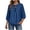 Blue, variant on Ymauqau Babydoll Tops for Women Lantern 3/4 Sleeve Tie Neck Pleated Curved Hem T-Shirts Dressy Casual Tunic Blouses