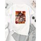thumbnail image 2 of Camiseta De Verano Para Mujer, Moda Informal, Ropa Cómoda, Camisetas De Manga Corta MWomen'S Casual Basketball Player Portrait Graphic T-Shirt, Polyester Knit Fabric, Crew Neck, Medium Stretch, All, 2 of 6