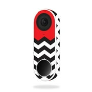 MightySkins NEHEL-Red Chevron Skin for Nest Hello Video Doorbell - Red Chevron