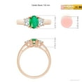 thumbnail image 5 of ANGARA Natural Three Stone Oval Emerald and Half Moon Diamond Ring in 14K Rose Gold for Women (Size-7x5mm) | May Birthstone, Birthday, Anniversary, Jewelry Gift for Women | Natural Emerald Ring, 5 of 10