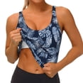 thumbnail image 3 of Picia Tropical Leaves Sports Bra for Women,Padded Strappy Sports Bras Medium Support Yoga Bra with Removable Cups,Running Yoga Bra-XX-Large, 3 of 9