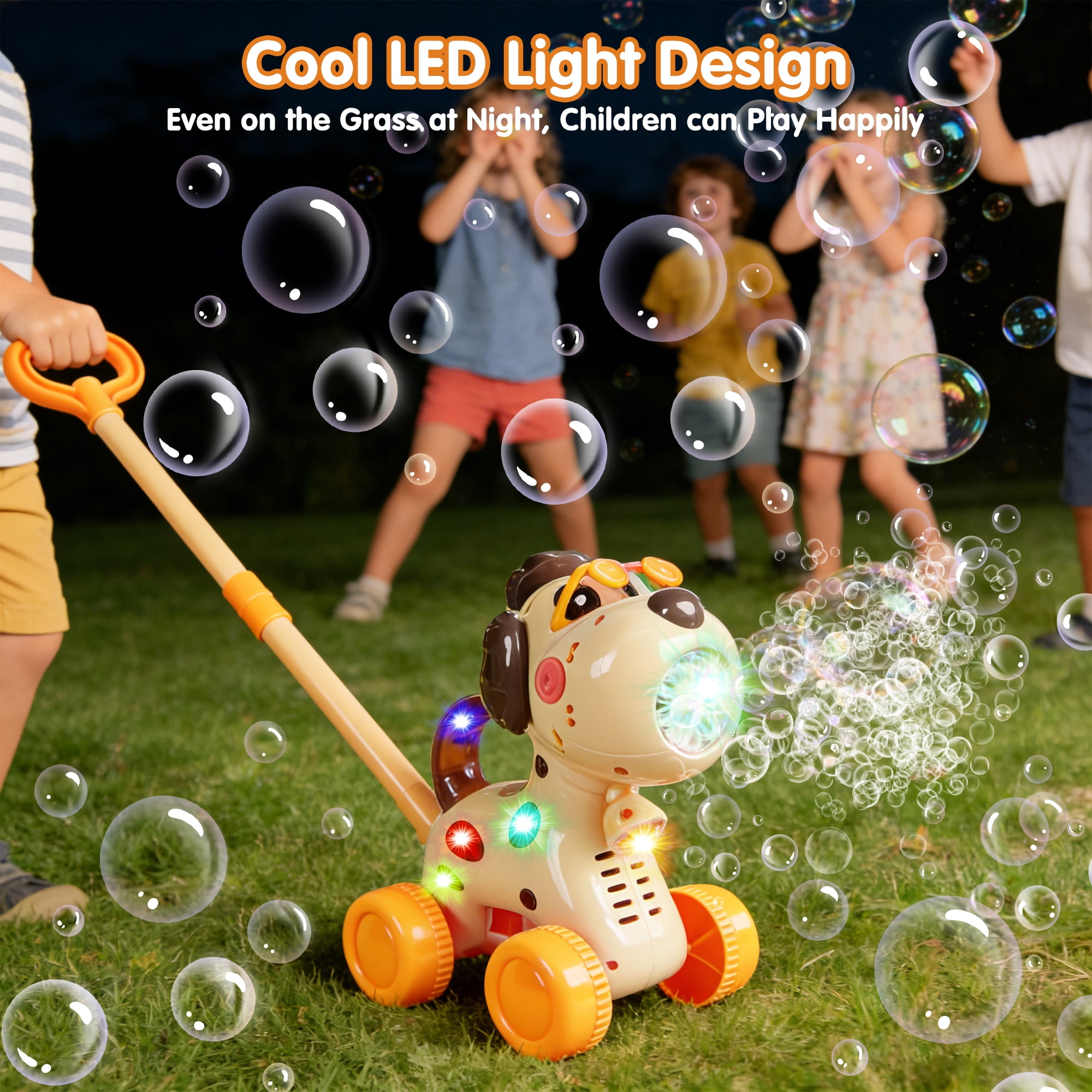 Jaawind Automatic Bubble Machine for Toddlers, Portable Dog Bubble Maker Blower Cart Toys for 3-6 Years Old Boys Girls, Bubble Lawn Mower, Kids Outdoor Toys, Birthday Gift