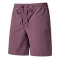 thumbnail image 2 of Men Shorts Solid Color Sports Casual Shorts Loose Fitting Training Jogging Red XL, 2 of 6