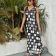 thumbnail image 3 of Vestido Largo Sin Mangas Para Mujer, Abstract Geometrical Traje Informal Para Cumpleaños, Verano, 3 of 5