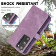 thumbnail image 4 of Design for Samsung Galaxy S20 5G Crossbody Wallet Case with PU Leather Card Holder Slots Kickstand Magnetic Closure Flip Folio Zipper Handbag Cases Shockproof Protective Cover Women Purple, 4 of 14
