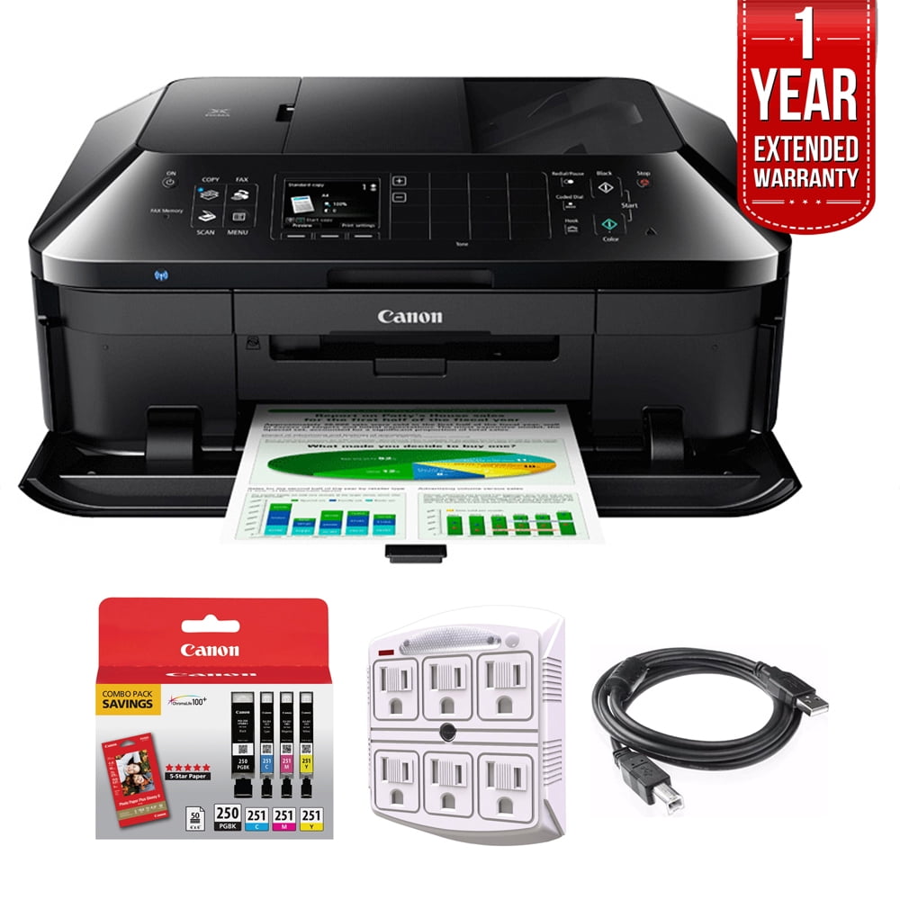 Canon PIXMA MX922 Wireless Inkjet Office AllInOne Printer + 1 Year